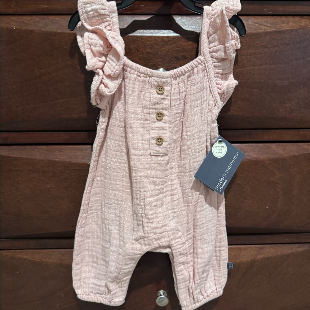 Pink Ruffled Baby Romper